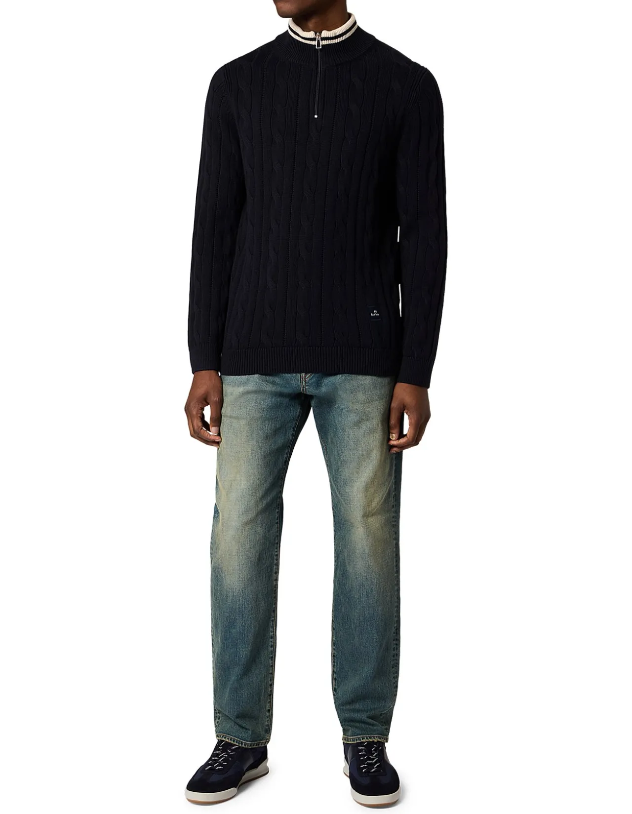 MENS SWEATER ZIP NECK