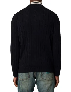 MENS SWEATER ZIP NECK