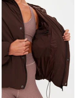 Mercer Cocoa Recycled Hooded Puffer Jacket