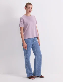 MERCERISED COTTON CREW TEE