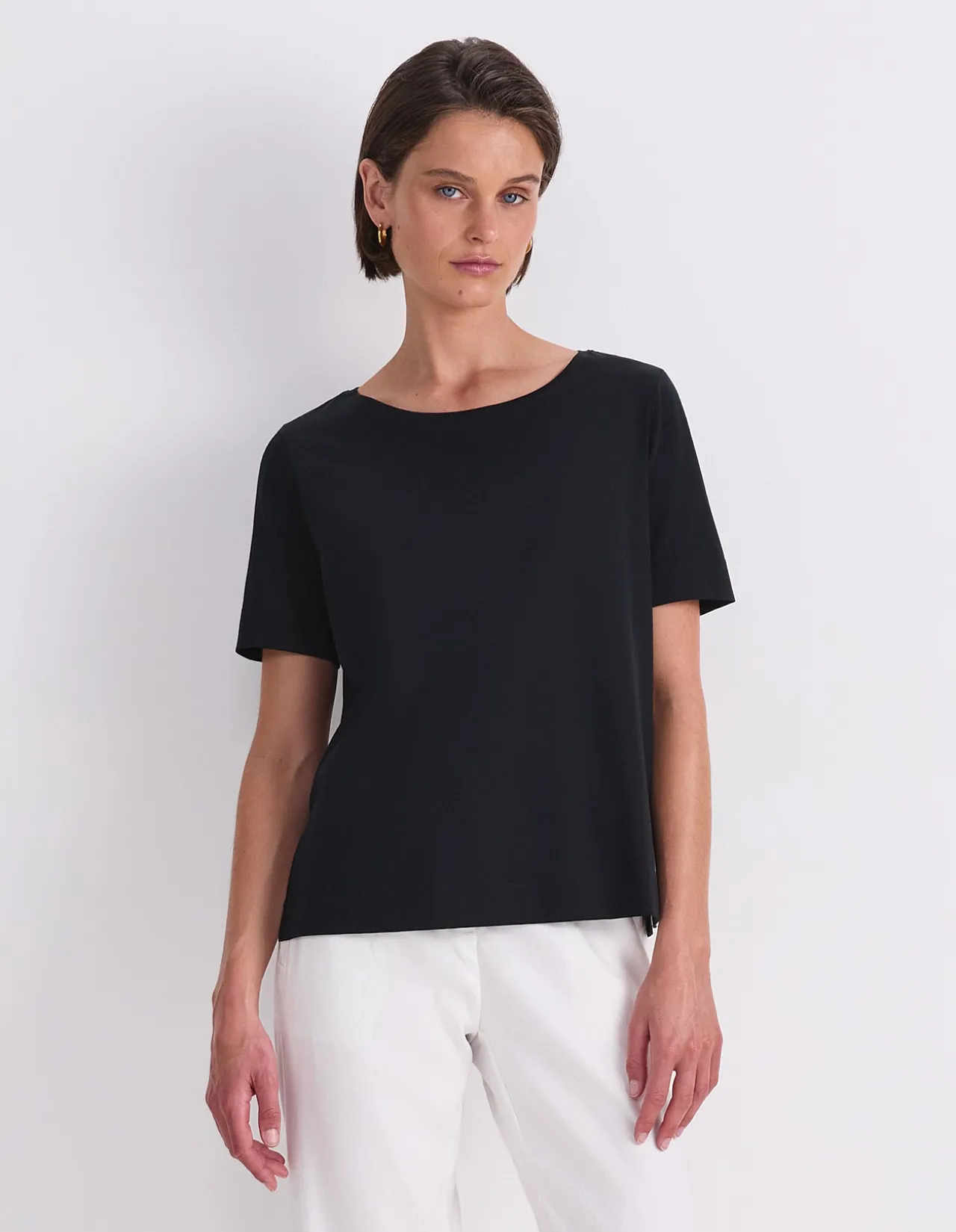 MERCERISED COTTON CREW TEE