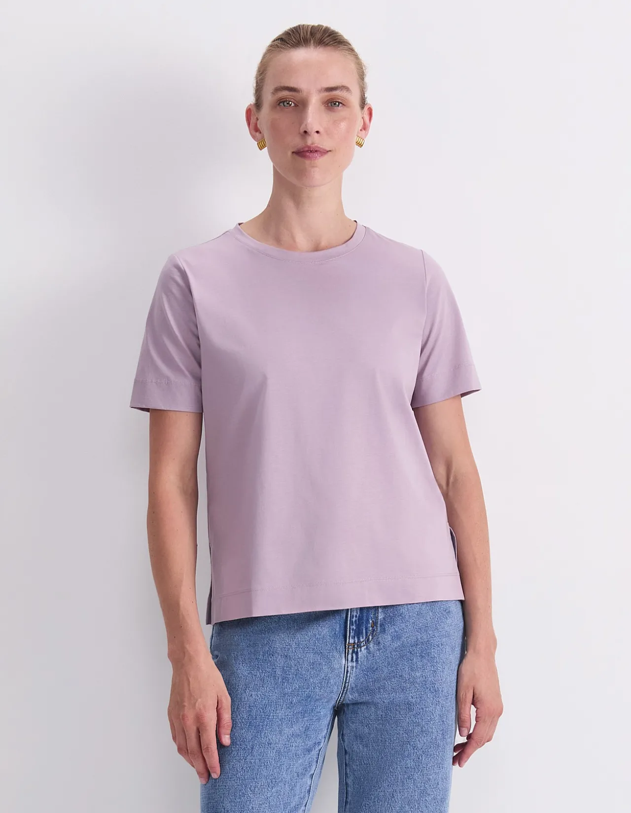 MERCERISED COTTON CREW TEE