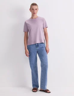 MERCERISED COTTON CREW TEE