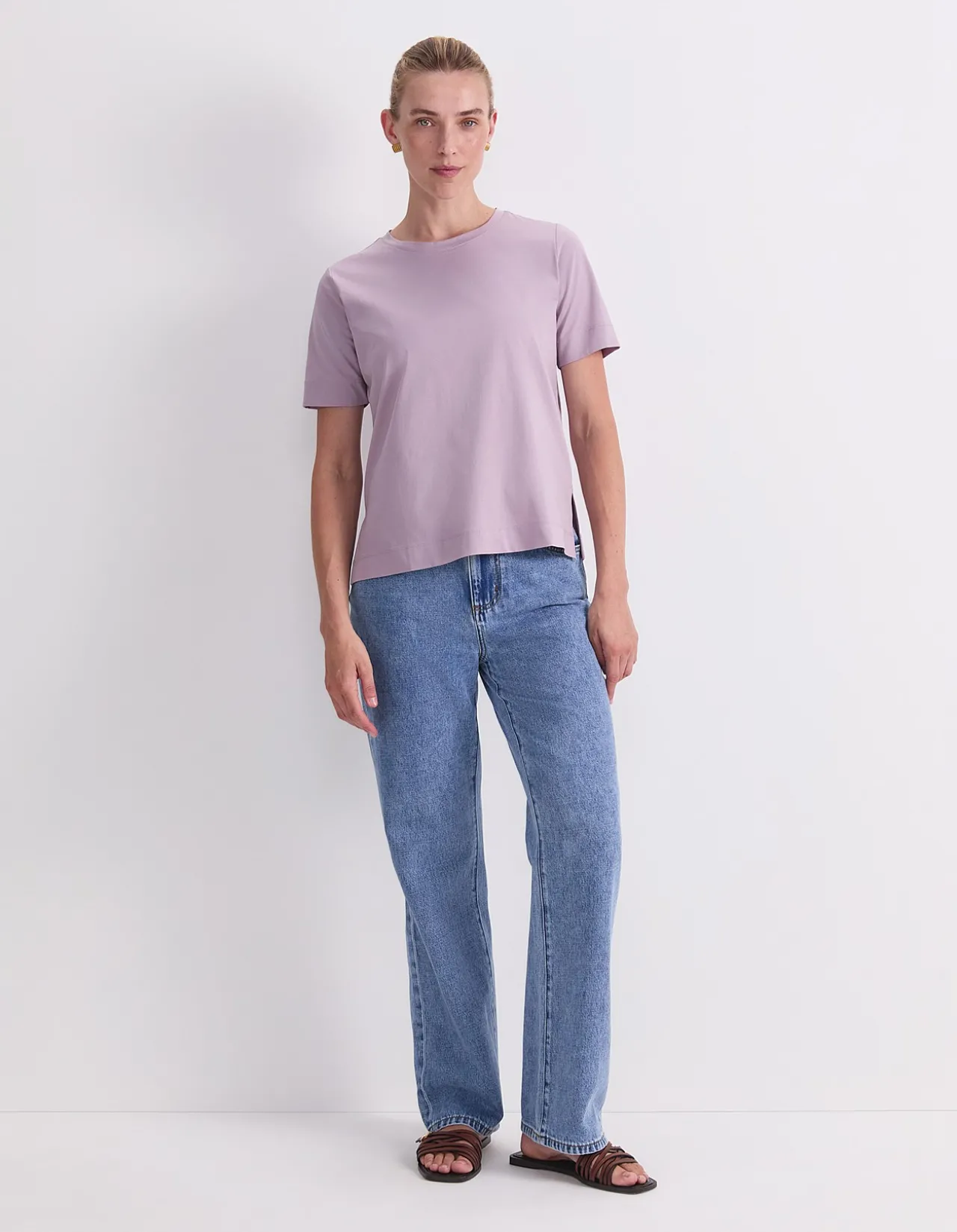 MERCERISED COTTON CREW TEE