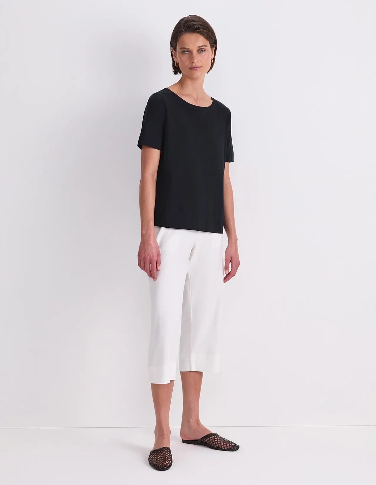 MERCERISED COTTON CREW TEE