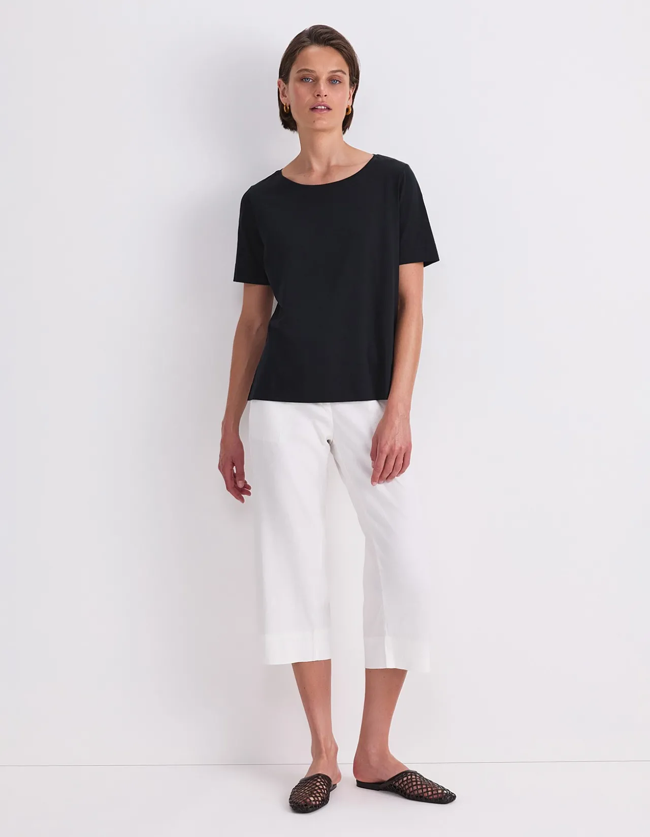 MERCERISED COTTON CREW TEE