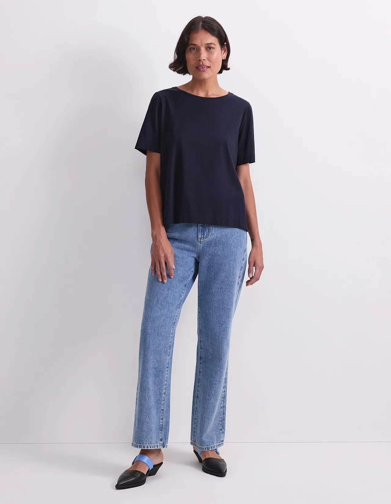 MERCERISED COTTON CREW TEE