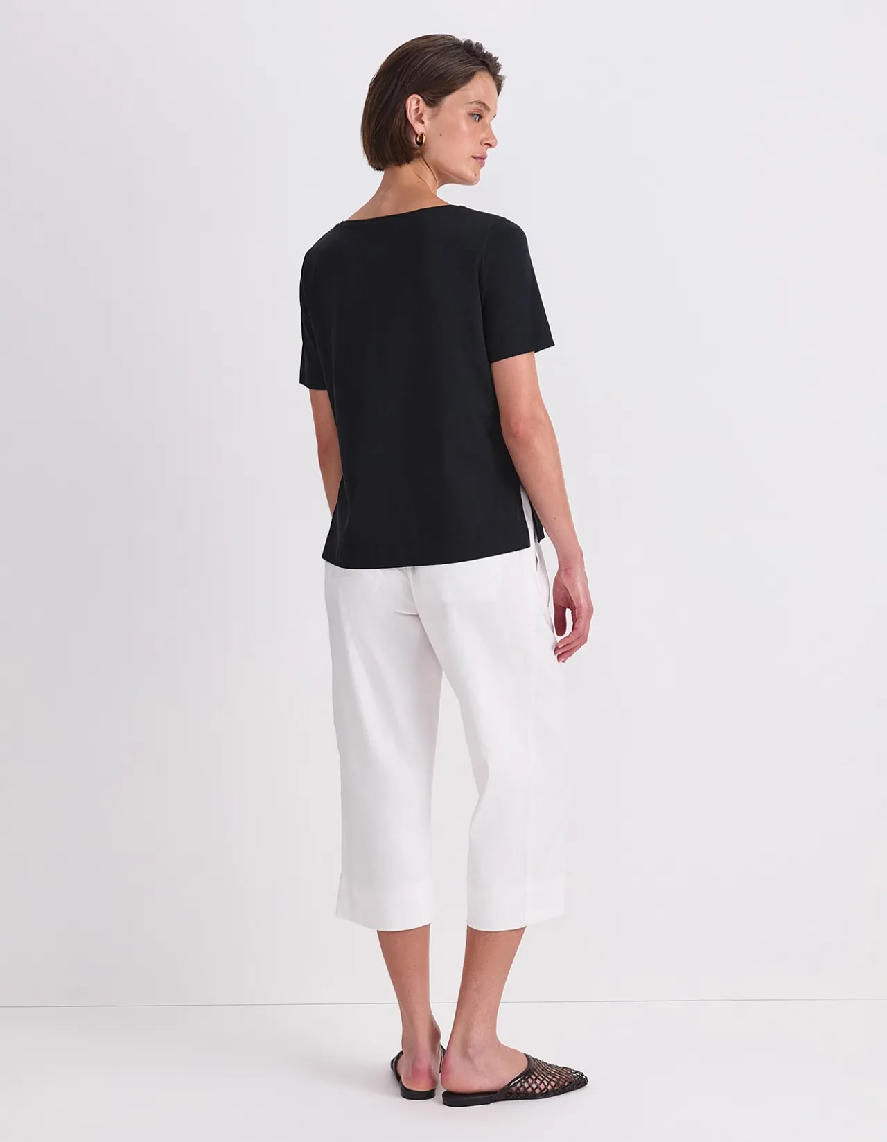 MERCERISED COTTON CREW TEE