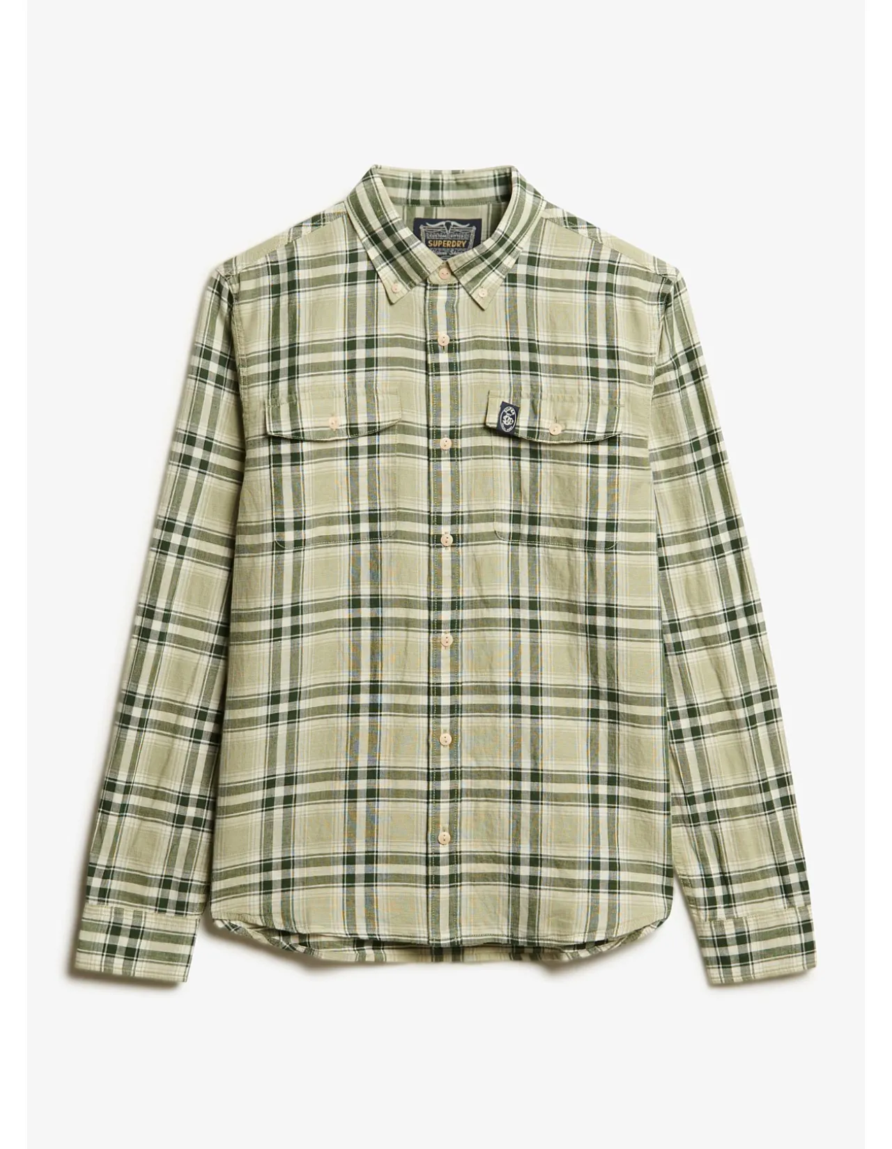 Merchant Linen Check Long Sleeve Shirt