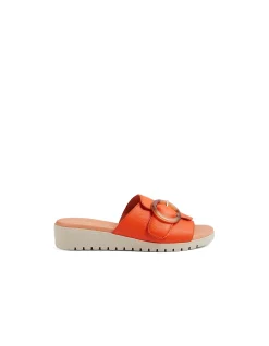Merials Buckled Leather Slide Sandals