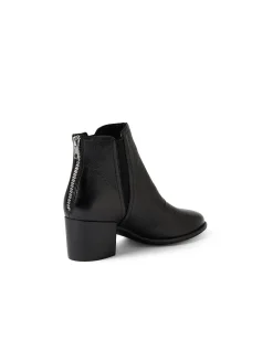 Merils Rear Zip Block Heel Ankle Boots