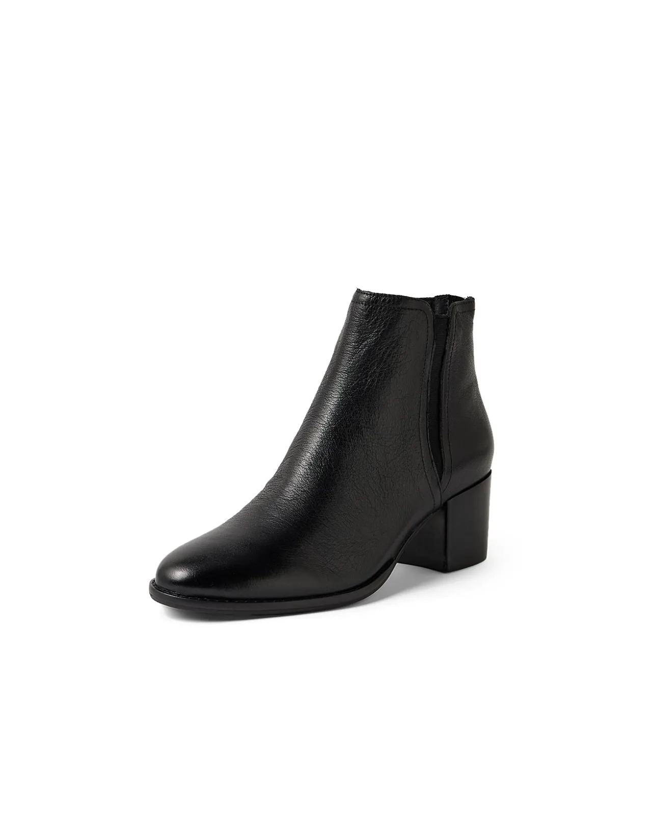 Merils Rear Zip Block Heel Ankle Boots