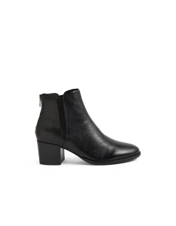 Merils Rear Zip Block Heel Ankle Boots
