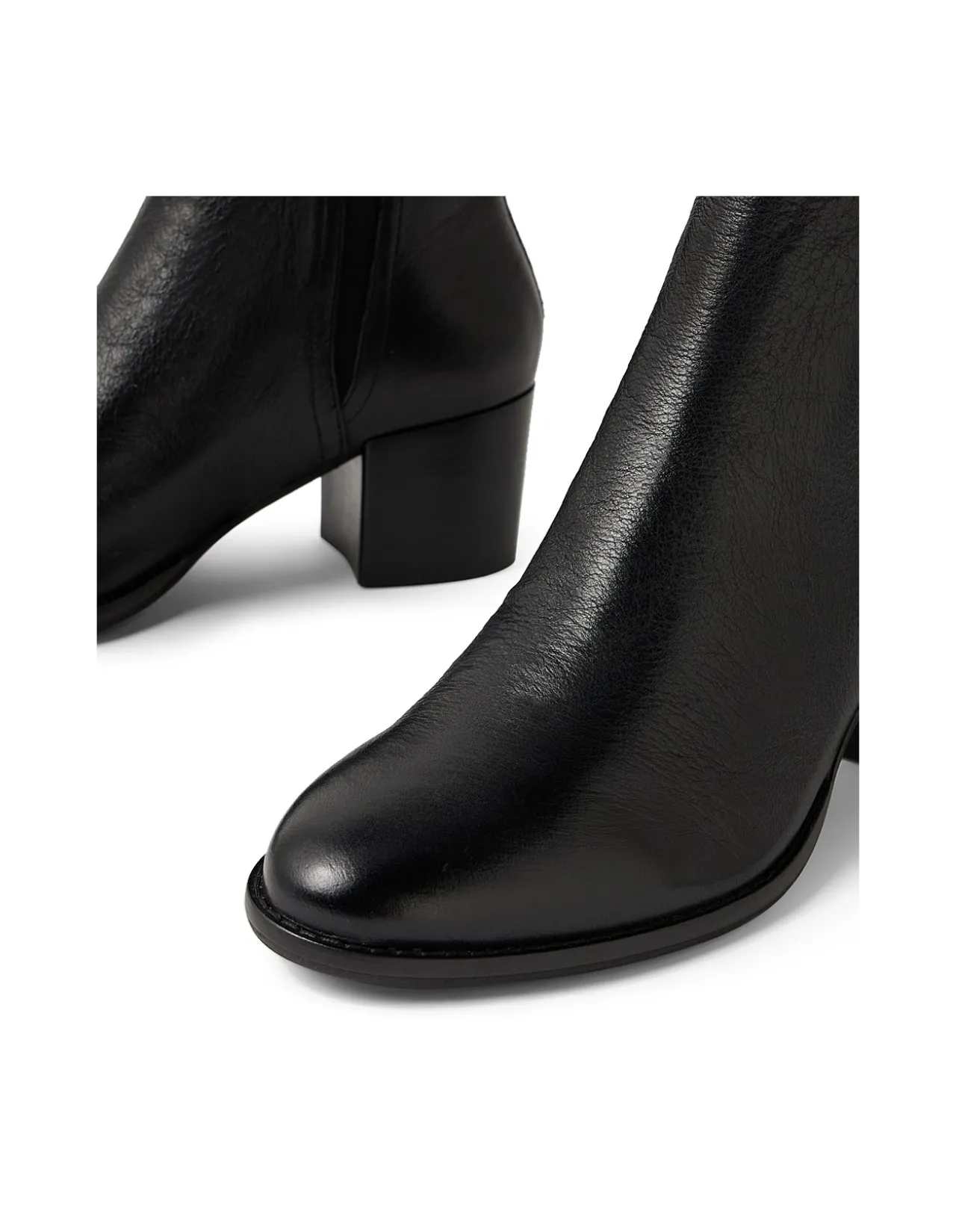 Merils Rear Zip Block Heel Ankle Boots