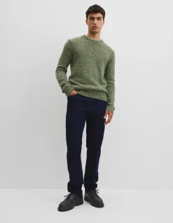 Merino Wool Blend Crew Neck Knit