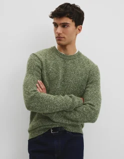 Merino Wool Blend Crew Neck Knit