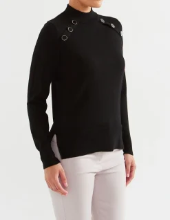 MERINO BUTTON DETAIL SWEATER