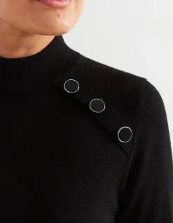 MERINO BUTTON DETAIL SWEATER