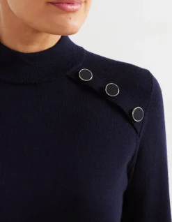 MERINO BUTTON DETAIL SWEATER