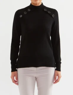 MERINO BUTTON DETAIL SWEATER