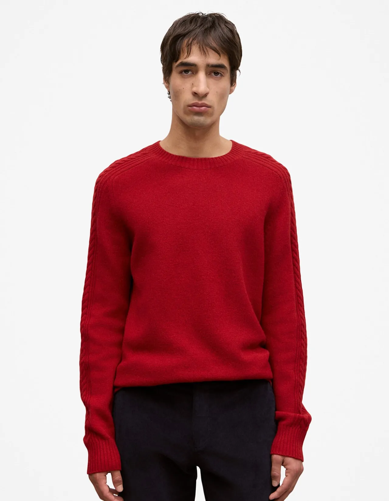 Merino Cable Detail Crew
