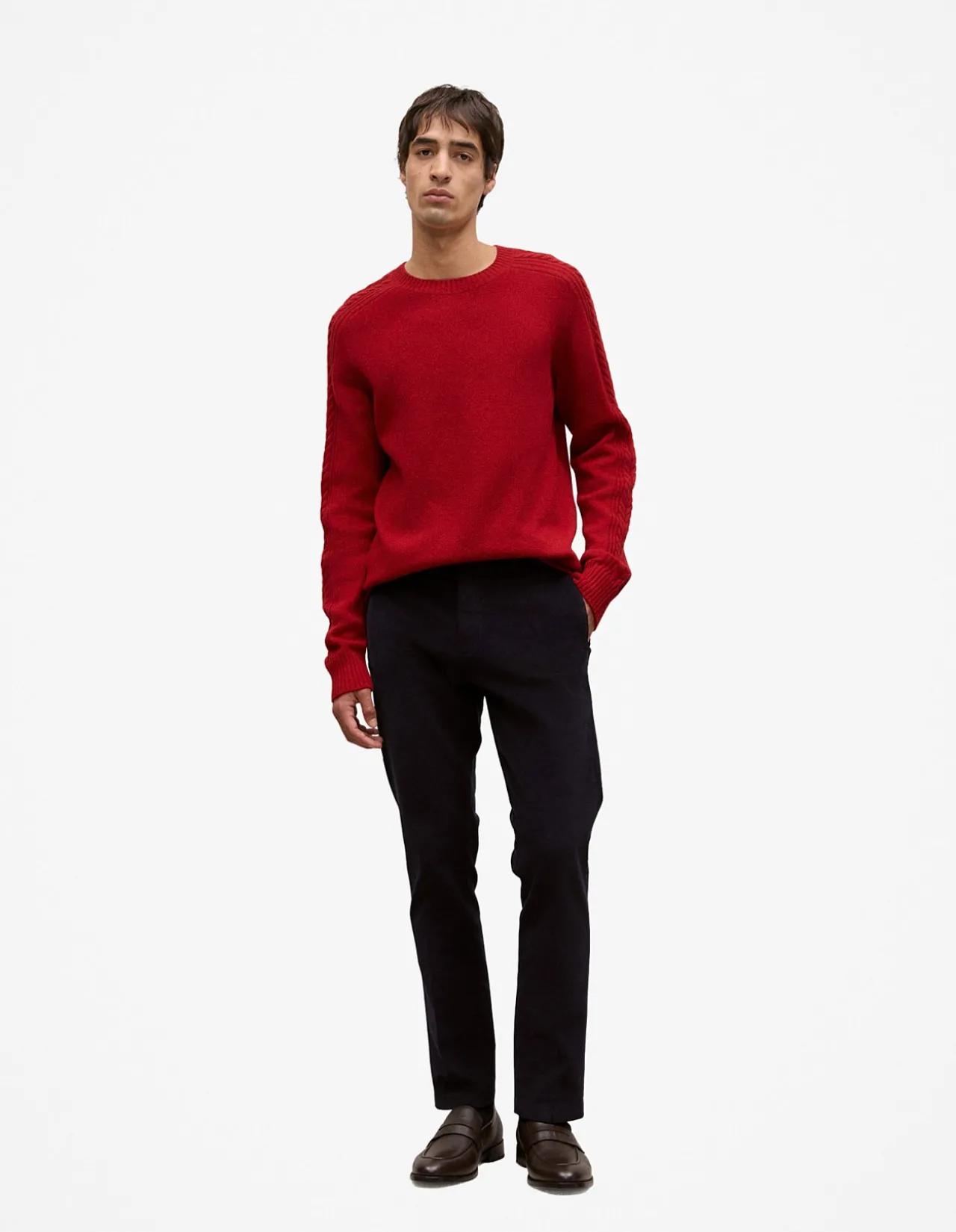Merino Cable Detail Crew