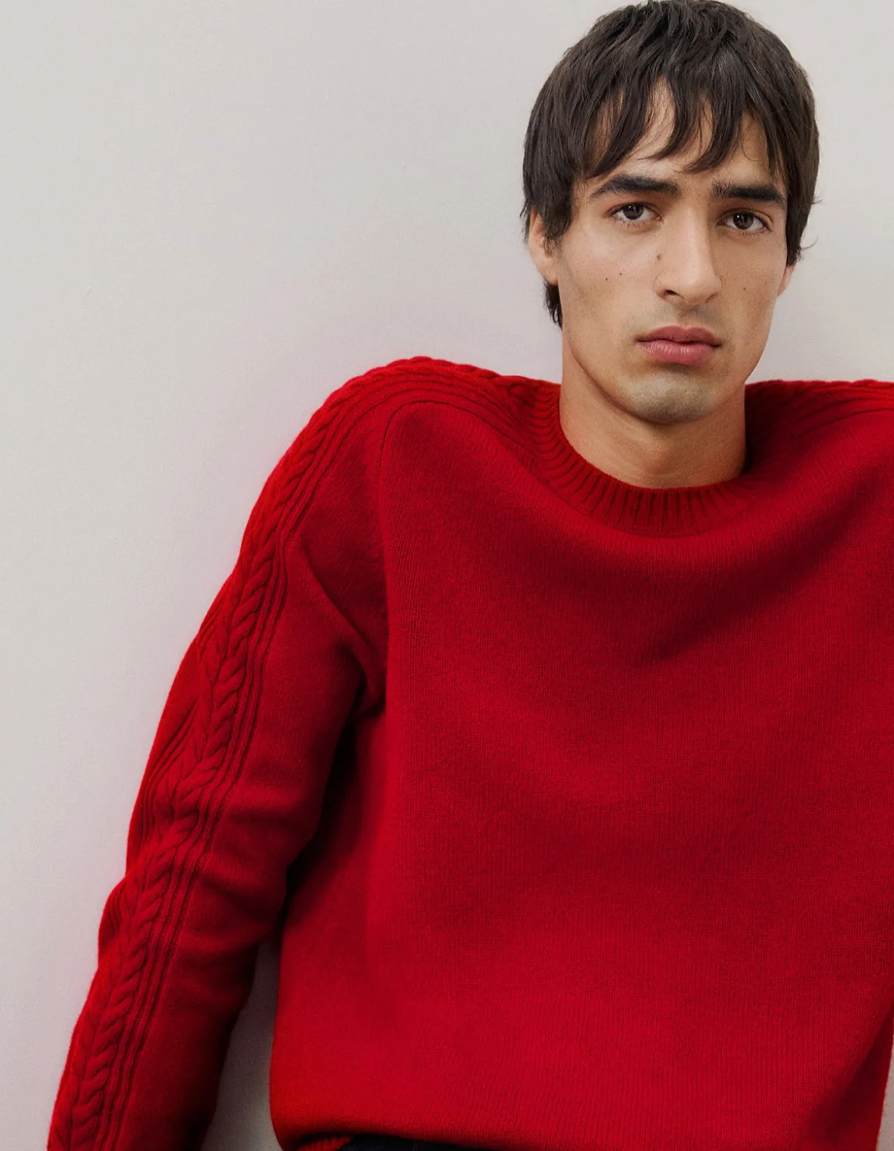 Merino Cable Detail Crew