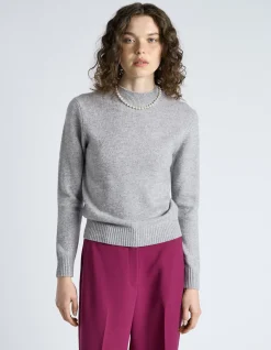 MERINO CASHMERE BLEND MOCK NECK KNIT