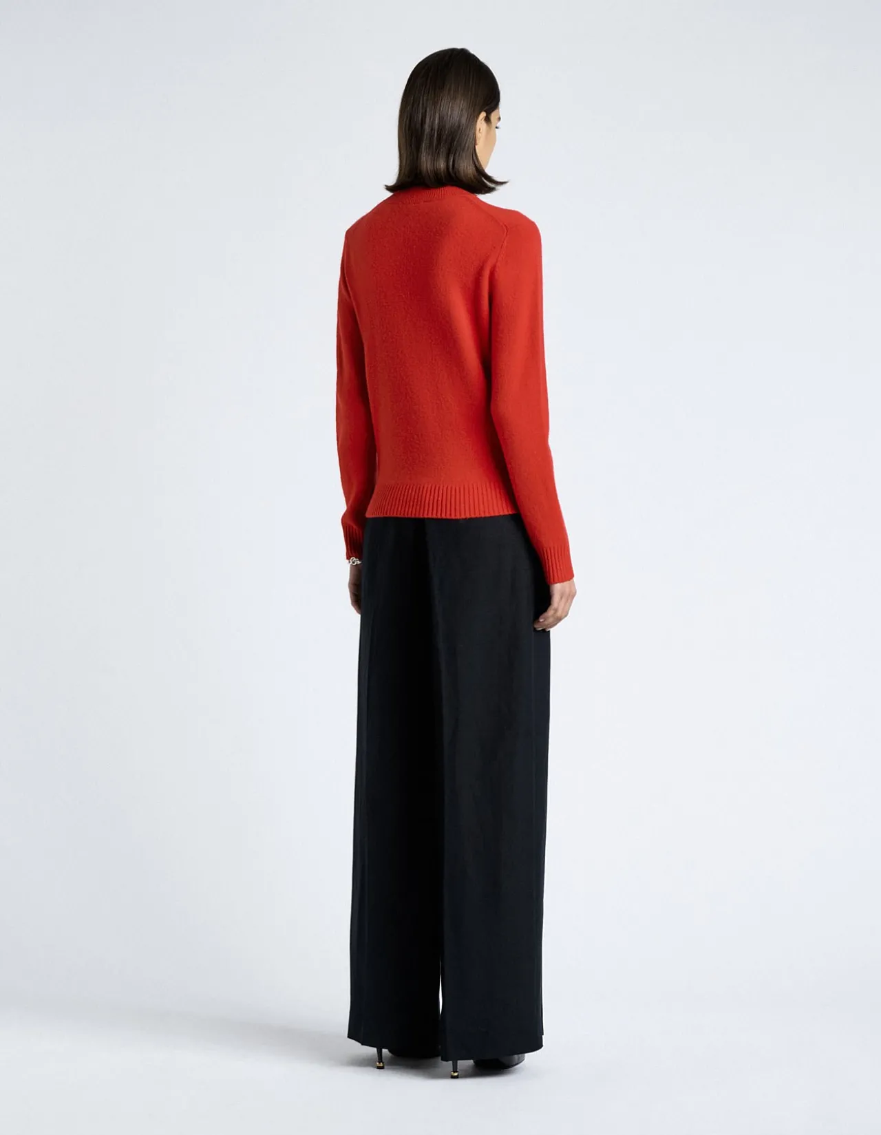 MERINO CASHMERE BLEND MOCK NECK KNIT