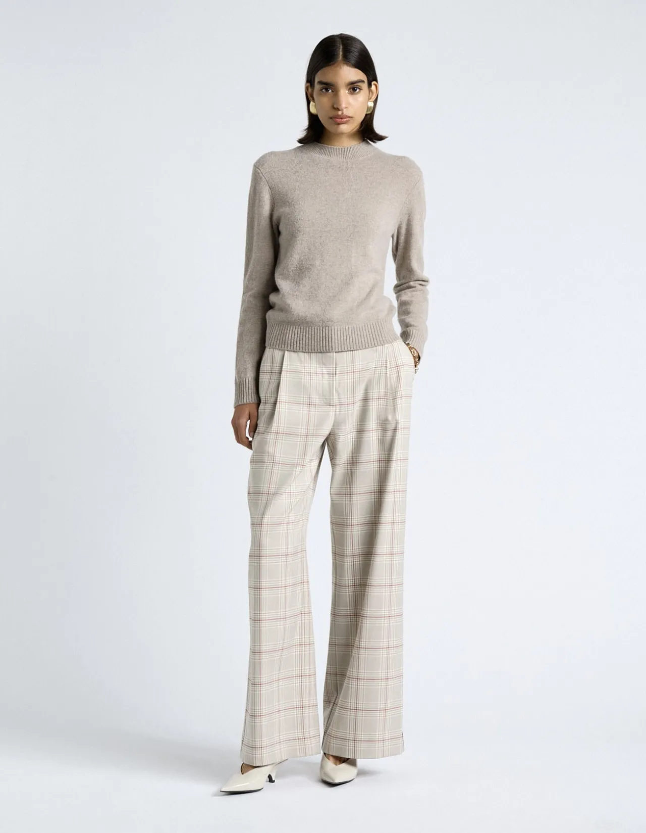 MERINO CASHMERE BLEND MOCK NECK KNIT