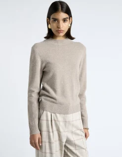 MERINO CASHMERE BLEND MOCK NECK KNIT