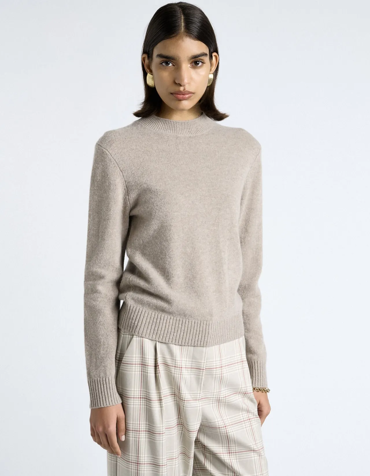 MERINO CASHMERE BLEND MOCK NECK KNIT