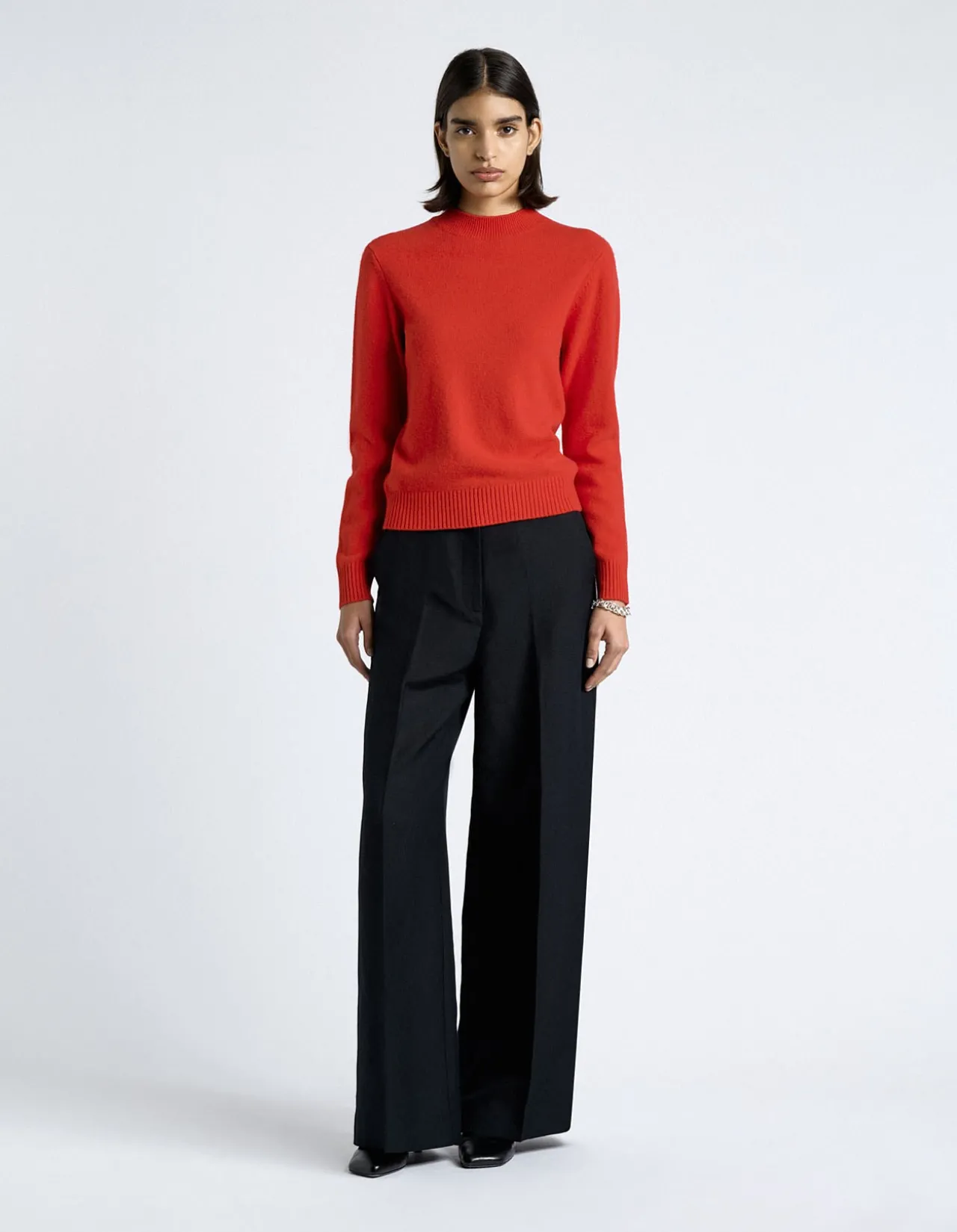 MERINO CASHMERE BLEND MOCK NECK KNIT