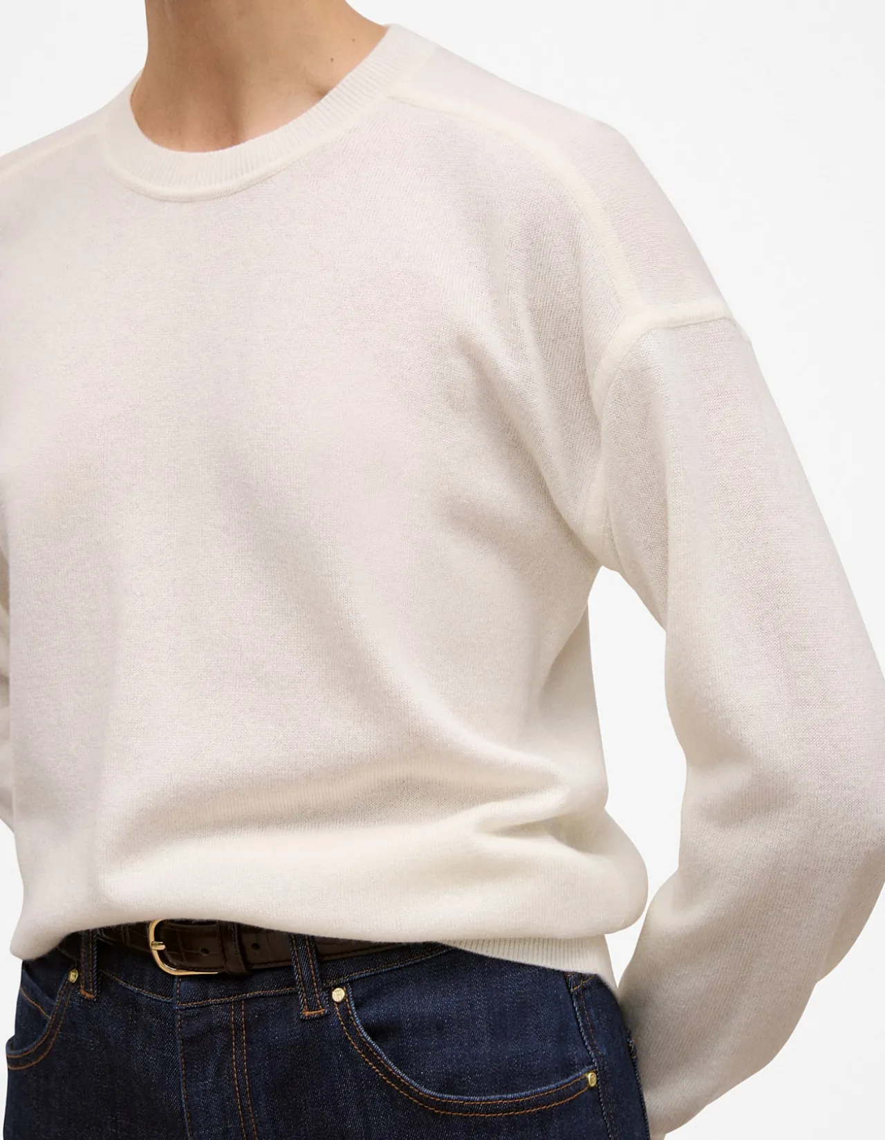 Merino Cashmere Forward Shoulder Seam Crew
