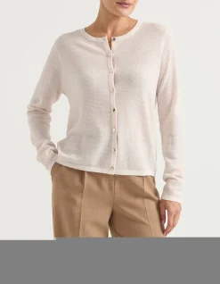 MERINO TEXTURED BUTTON UP CARDIGAN