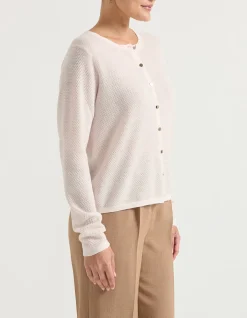 MERINO TEXTURED BUTTON UP CARDIGAN