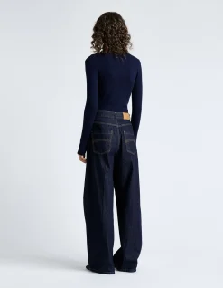 MERINO TURTLE NECK RIBBED KNIT