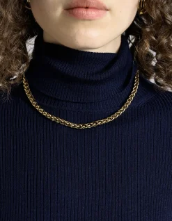 MERINO TURTLE NECK RIBBED KNIT