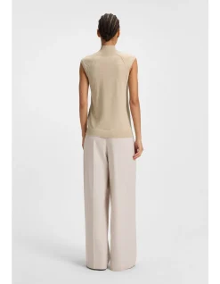 Merino-wool top with mock neck