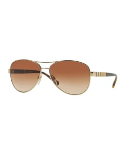 Metal Check Honey Gradient Pilot Sunglasses
