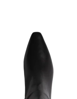 Mia Black Leather Knee High Boot