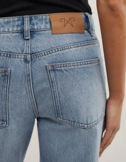 Mid Rise Straight Jeans