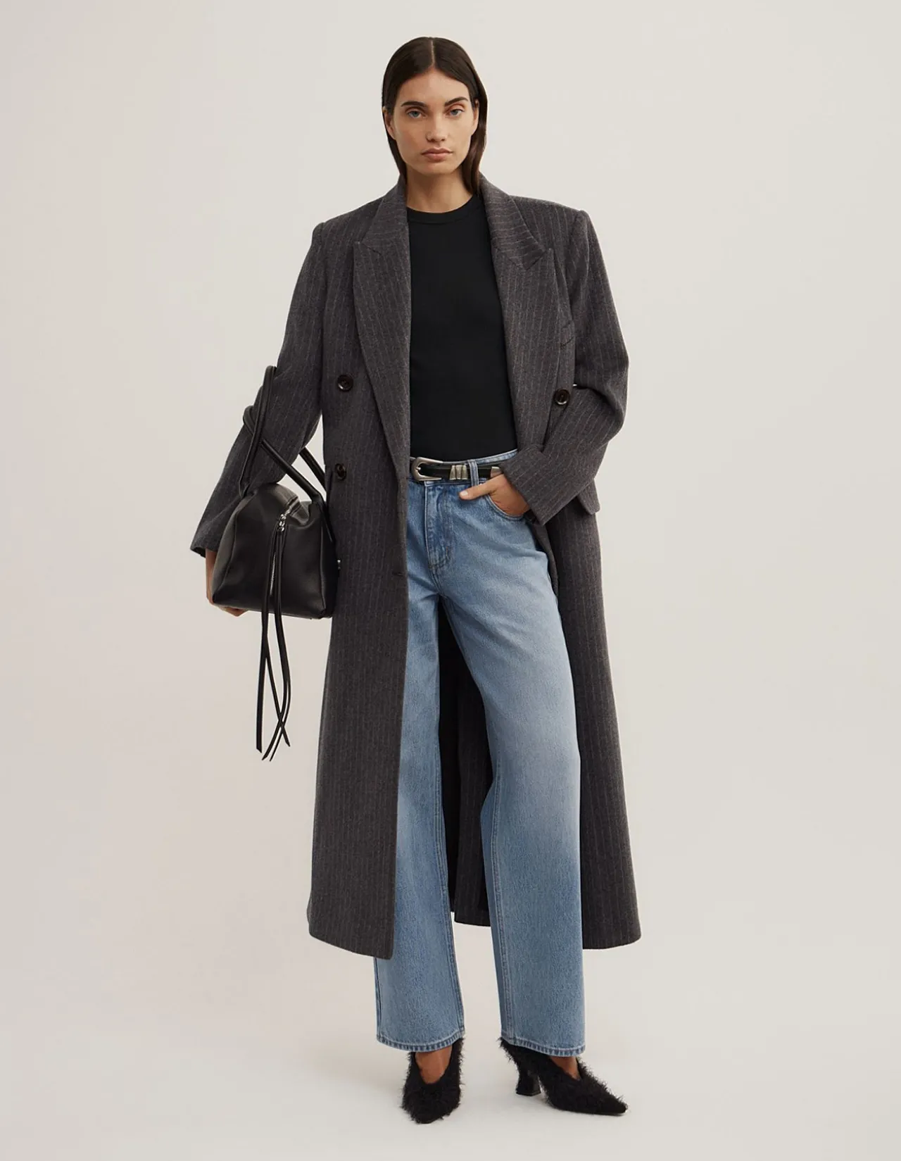 Mid Rise Straight Jeans