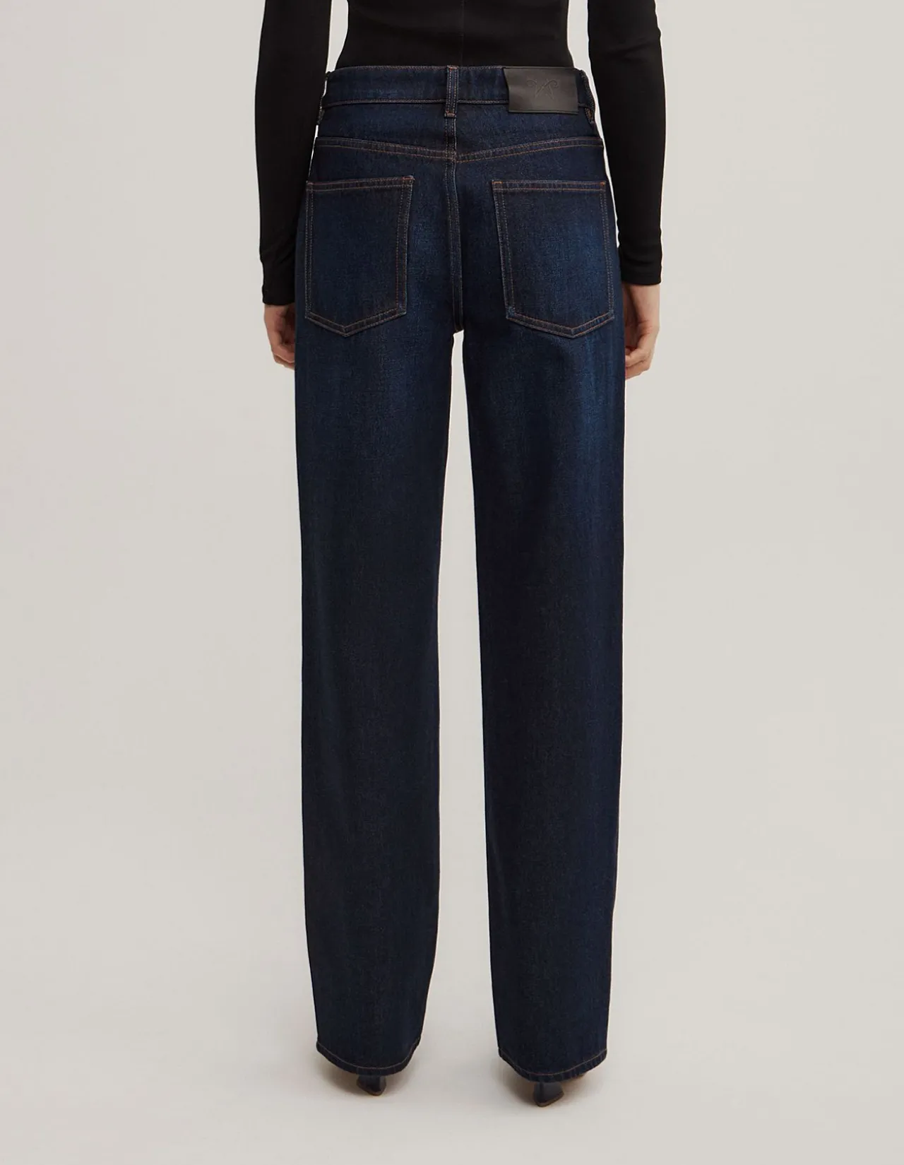 Mid Rise Straight Jeans