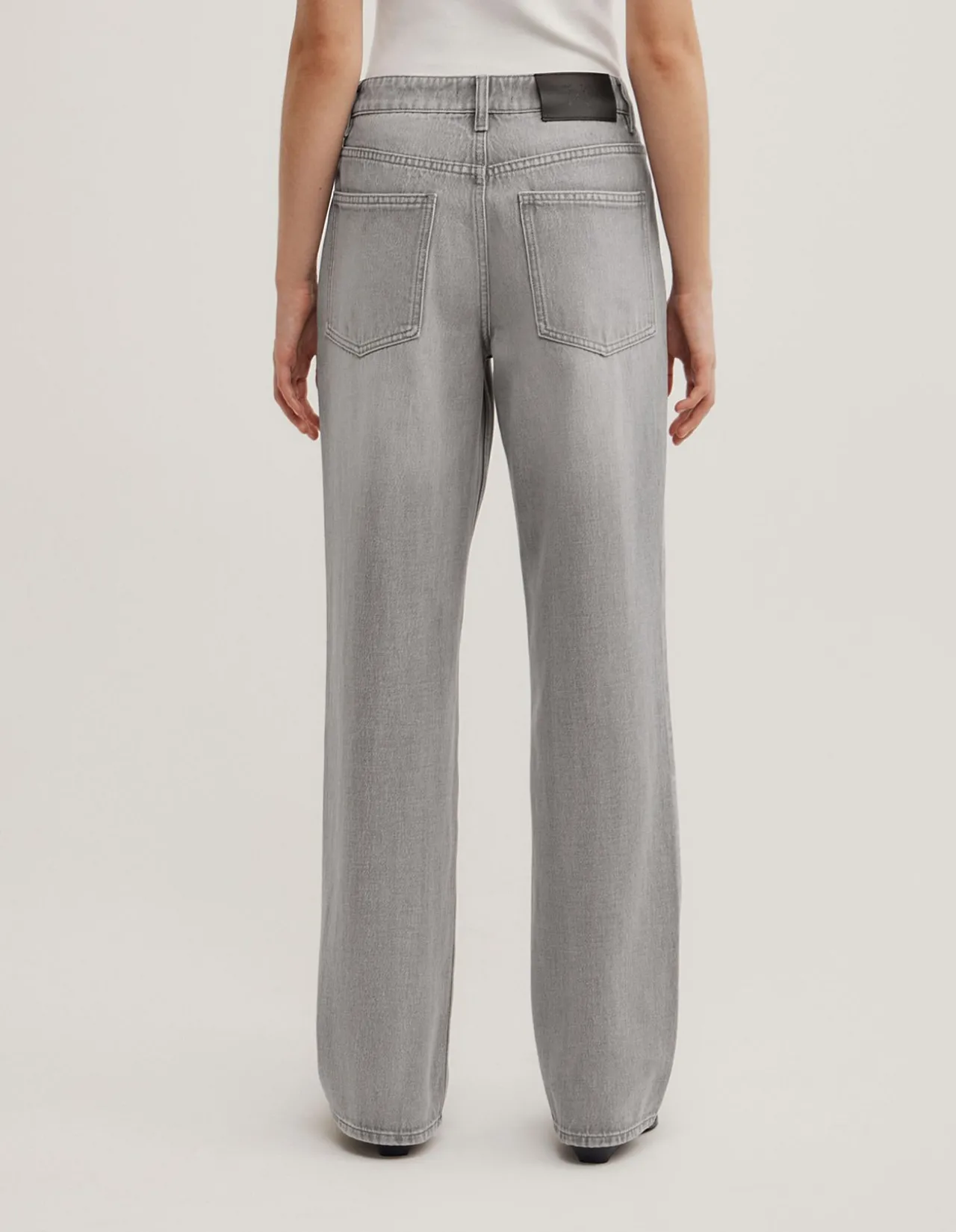 Mid Rise Straight Jeans