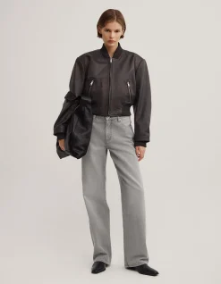 Mid Rise Straight Jeans