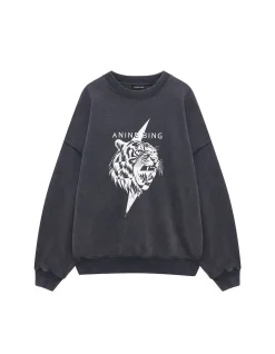 MILES SWEATSHIRT TIGER - VINTAGE BLACK