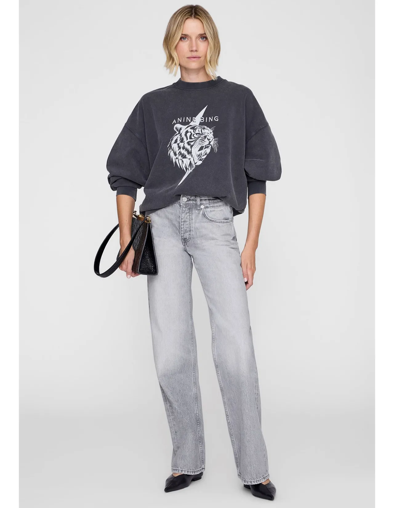 MILES SWEATSHIRT TIGER - VINTAGE BLACK