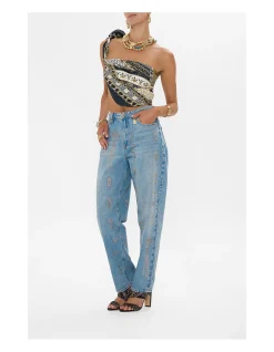 Milla Sacred Symbols Embellished Girlfriend Jeans