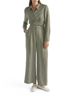 Mini Geo Wrap Shirt With Retro Geometric Print